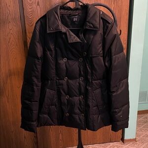 Tommy Hilfiger Black Double-Breasted Pea Coat